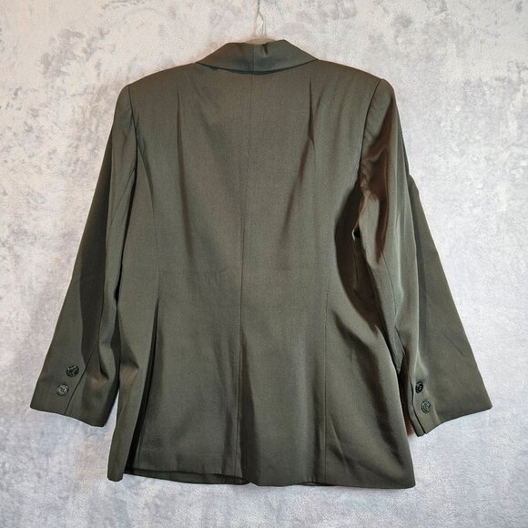 Kasper Olive Green Double-Breasted Blazer Skirt Set Womens 14 career formal - Picture 6 of 16